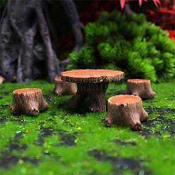 1 комплект из 5 шт. столов и стульев из смоляных пней&nbsp;DJEW-SP0001-25