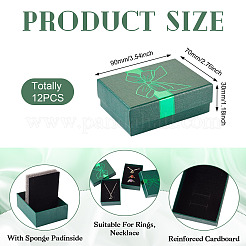 12 шт. подарочные коробки для хранения украшений из бумаги с бантом&nbsp;CON-TA0001-24A