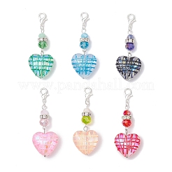 6 шт. подвеска в форме сердца из двух цветов&nbsp;HJEW-TA00386