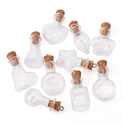 10 шт. 10 стиля мини-прозрачные подвески в виде бутылок&nbsp;FIND-TA0008-30