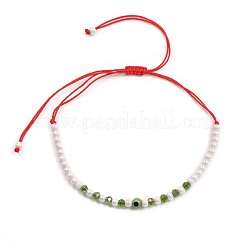 Bracelets de perles de nylon tressés réglables&nbsp;BJEW-JB05308