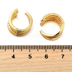 Латунные серьги-манжеты из прозрачного кубического циркония&nbsp;EJEW-K309-08G