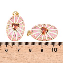 Anhänger aus Messing mit Gestellbeschichtung aus klarem Kubisch Zirkonia&nbsp;KK-H474-23G-02