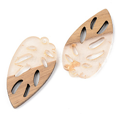 Pendentifs en résine transparente et bois de noyer&nbsp;RESI-S389-048A-B05
