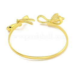 Латунные браслеты-манжеты с бантом для женщин&nbsp;BJEW-B106-25D-G