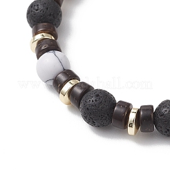 4 шт. 4 варианта браслетов из синтетического говлита и гематита&nbsp;BJEW-JB13448