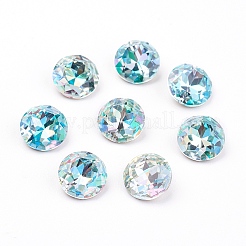 Dos et dos pointés cabochons en verre strass k9&nbsp;RGLA-J012-8mm-202LS