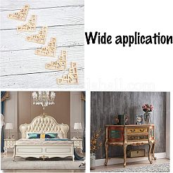 Artisanat d'applique onlay sculpté en bois massif naturel&nbsp;WOOD-FH0001-26