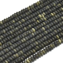 Естественный золотистый отлив обсидиан бисер пряди&nbsp;G-P575-A29-4x2mm