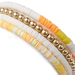 Ensemble de bracelets extensibles en argile polymère et perles en plastique&nbsp;BJEW-JB10226