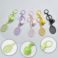 7 portachiavi in lega da tennis con racchette da tennis in 7 colori&nbsp;KEYC-SP0001-60