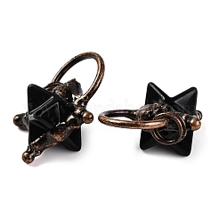 Подвески со звездами Меркаба из натурального обсидиана&nbsp;G-C144-02R-05