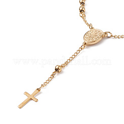 Rosenkranz Perlen Armbänder mit Kreuz&nbsp;LS-BJEW-E282-02G