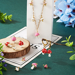 8 шт. 4 стиля настоящих 18-каратных золотых подвесок с эмалированным покрытием из латуни&nbsp;FIND-TA0006-02