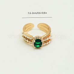Offene Manschettenringe aus Messing mit Mikropavé und Zirkonia für Damen&nbsp;UQ0886