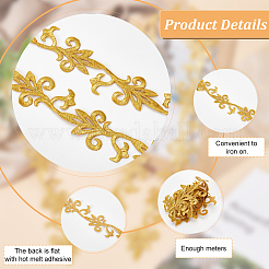Rubans de dentelle creuse en polyester floral brodé à repasser/à coudre de 1 m&nbsp;OCOR-WH0085-51B