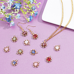 12 шт. подвески из латуни с микропаве&nbsp;KK-GA0001-08-RS