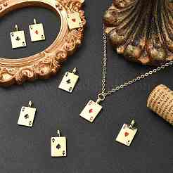 8 pz 4 stili di pendenti in ottone placcato con zirconia cubica&nbsp;KK-CJ0004-48