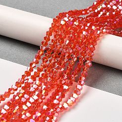 Прозрачные стеклянные бусины гальваническим пряди&nbsp;EGLA-A039-T6mm-B14