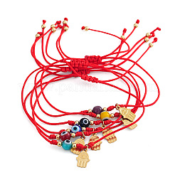 6 Stück geflochtenes Armbandset mit Glasperlen und bösem Blick&nbsp;ID6668-7