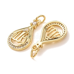 Pendenti in zirconi cubici trasparenti in micro pavè di ottone&nbsp;CU-CBA2907-05B-G