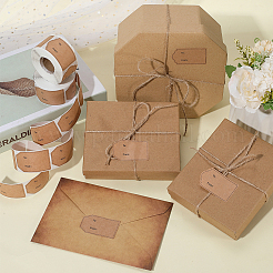 2 рулон 2-х видов самоклеящихся наклеек из крафт-бумаги&nbsp;DIY-BBC0002-70