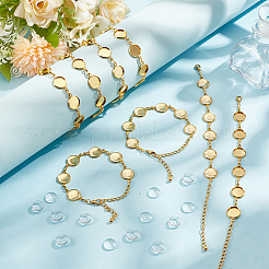 60шт прозрачный стеклянный кабошон с 10шт латунный браслет для изготовления&nbsp;DIY-GO0002-32A