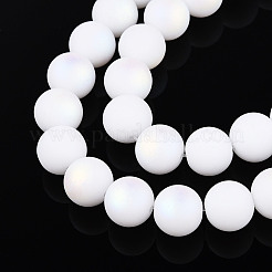 Нити из матовых непрозрачных стеклянных бусин&nbsp;LS-GLAA-T032-P10mm-MBB02