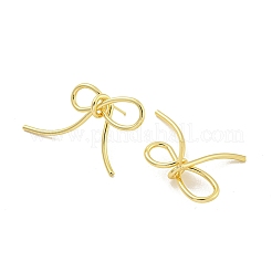 Orecchini a bottone in ottone placcato con fiocco bowknot da donna&nbsp;EJEW-Z051-10A-G