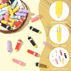 Colgantes de resina opaca 35pcs 7 colores&nbsp;RESI-YW0005-52