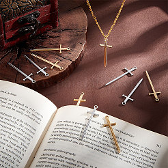 16 шт. подвески из нержавеющей стали 201 двух цветов&nbsp;STAS-UN0049-65