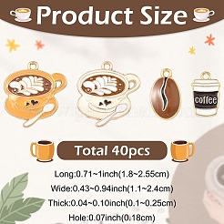 40шт 4 стиля позолоченные подвески из сплава с эмалью&nbsp;ENAM-YW0008-40