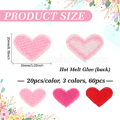 60pcs 3 Farben computergesteuertes Sticktuch Aufbügeln / Aufnähen aufnähen&nbsp;DIY-MA0007-06