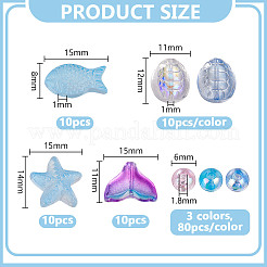 Kits de accesorios para cuentas de vidrio y acrílico pintadas con aerosol transparente&nbsp;FIND-HY0004-64A
