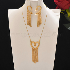 Elegantes Schmuckset mit hohlen Herzquasten aus Zinklegierung für Damen&nbsp;LS-HX7925