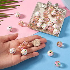 28 pièce de perles acryliques imprimées opaques et transparentes&nbsp;OACR-TA0005-10