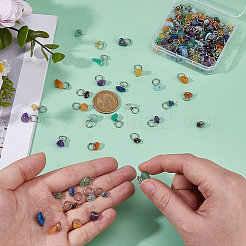 140 шт. 7 стиля подвески из натурального драгоценного камня с латунными петлями&nbsp;PALLOY-FH00120