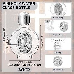 12 шт. стеклянные пустые бутылки для святой воды для религиозных целей&nbsp;AJEW-GA0008-90A-AS