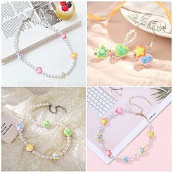 50шт 10 стиля непрозрачные акриловые бусины&nbsp;OACR-CJ0001-88