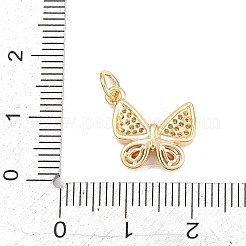 Pendentifs en laiton micro pavés de zircones cubiques orange&nbsp;KK-F938-23D-G