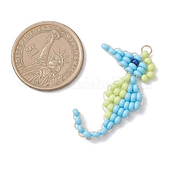 4 шт. подвески из стеклянного бисера в виде морского конька&nbsp;PALLOY-MZ01138