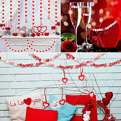 200 шт. деревянные бусины с принтом ко Дню святого Валентина в 4 цветах&nbsp;WOOD-SC0001-96