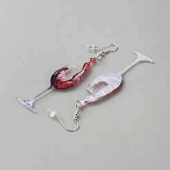 Акриловые серьги-подвески с принтом&nbsp;EJEW-WH0012-139