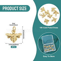 8 шт. стойка для позолоты латунные пчелы подвески&nbsp;KK-TA0002-83