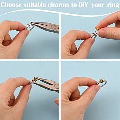 Позолоченное родием 925 стерлинговое серебро с микропаве из кубических цирконий помолвочное кольцо-солитер&nbsp;STER-N016-74P