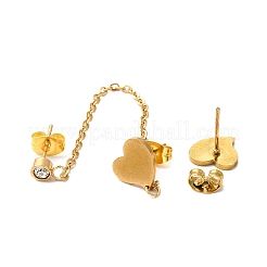 Серьги-гвоздики из нержавеющей стали 304 с вакуумным покрытием PVD EJEW-C049-01E-G