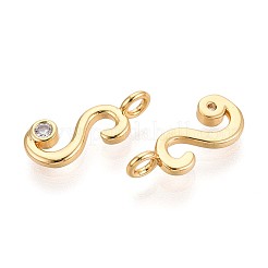 Breloques en laiton avec zircone cubique de micro pave&nbsp;KK-N263-97G-S