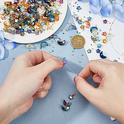 Около 720 шт. 3 видов прозрачных стеклянных бусин&nbsp;GLAA-HS0001-22