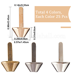 100 pz. 4 borchie di ferro colorate&nbsp;IFIN-GF0001-34A