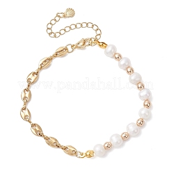 Браслеты из натурального культивированного пресноводного жемчуга и гальванизированного немагнитного синтетического гематита для женщин&nbsp;BJEW-JB12893